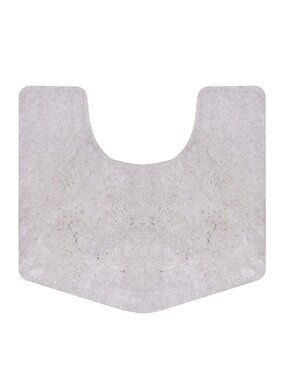 NWT Home Weavers Element Bathroom Contour Fuzzy Toilet Rug White 20 x 20